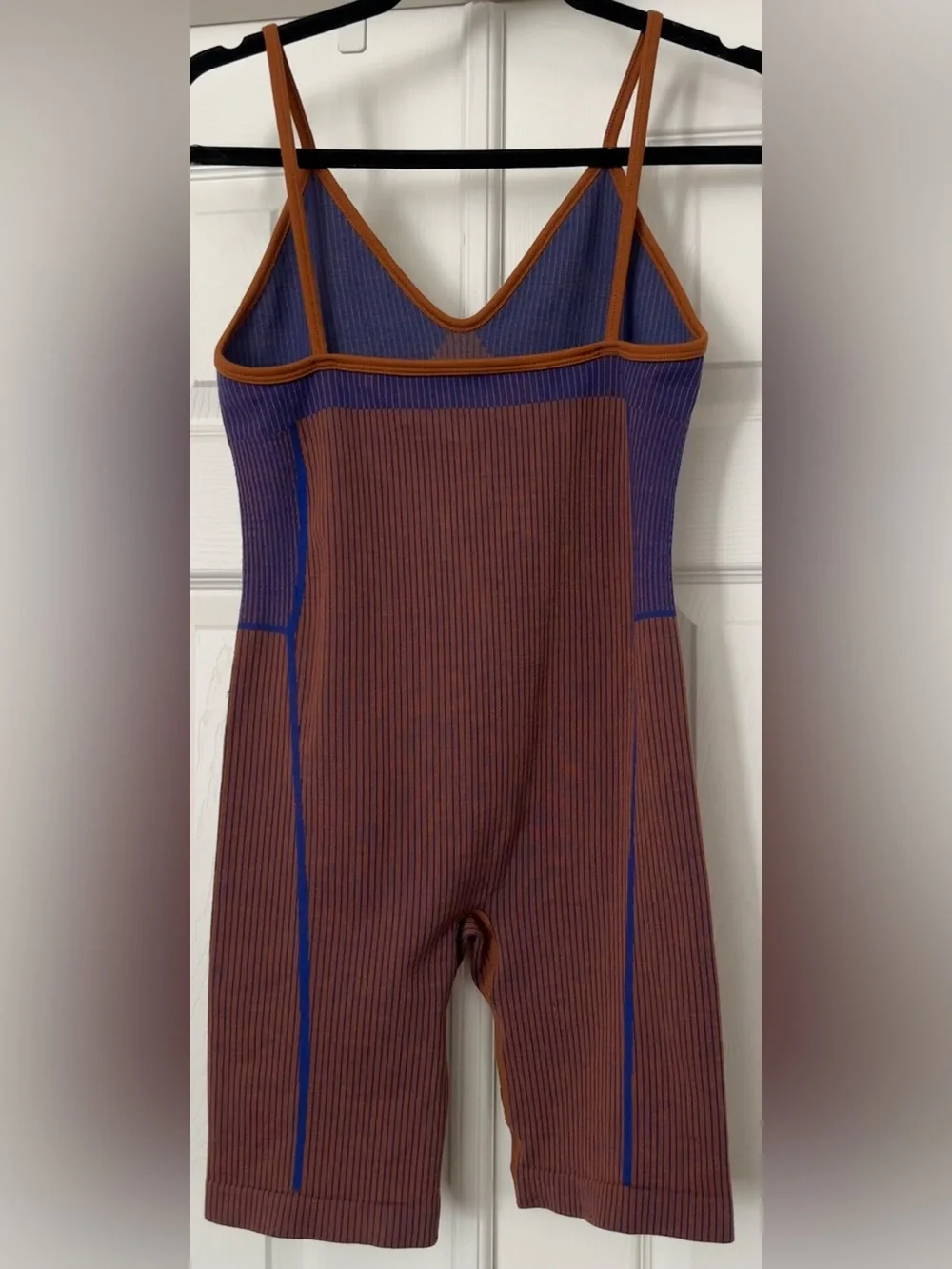 Nagnata Brown Jumpsuit with Blue and Orange Trim